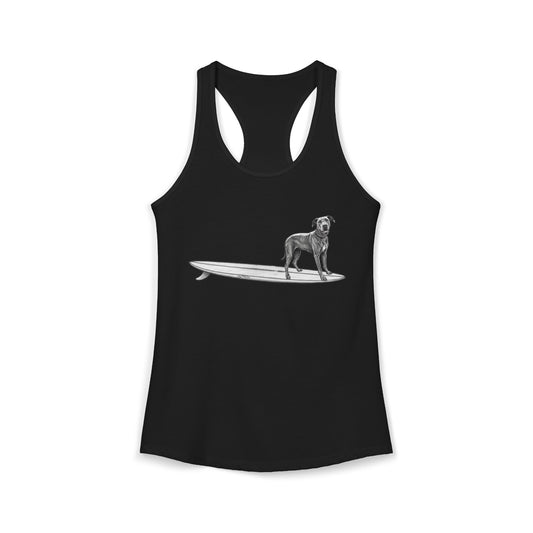 Great Dane - Luna | Hang Twenty Surf Dog Racerback Tank