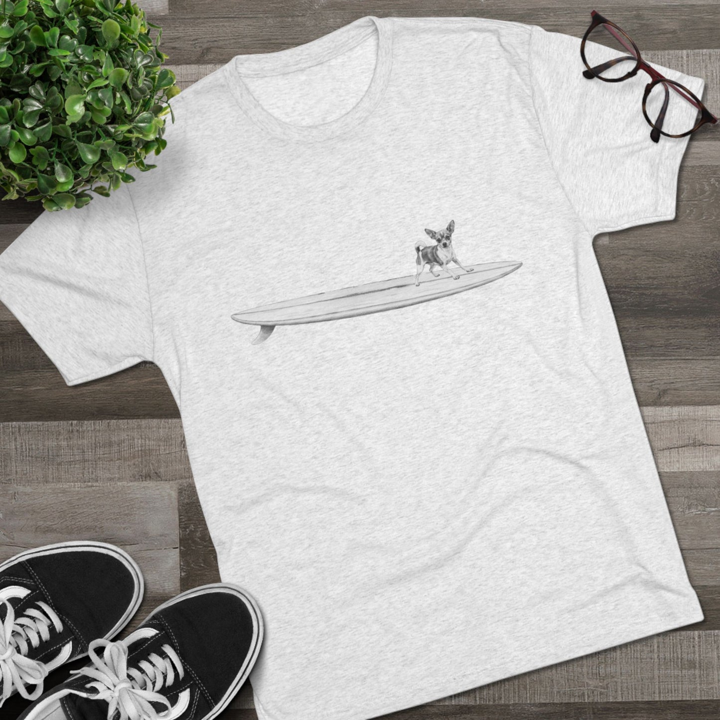 'Hang Twenty' Surfdog Chihuahua Vintage Tee