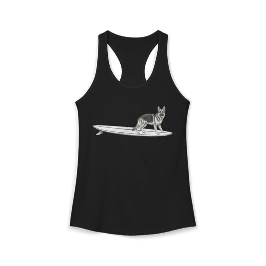 German Shepherd - Addie | Hang Twenty Surf Dog Racerback Tank